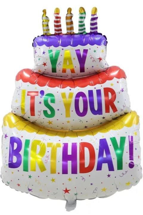 3-Tier Birthday Cake Foil Balloon