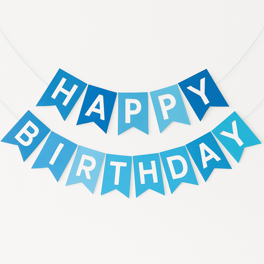 Happy Birthday Card Banner (Blue)