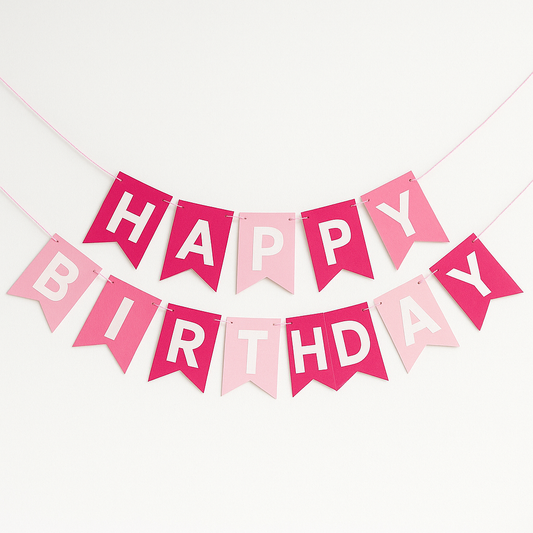 Happy Birthday Card Banner (Pink)